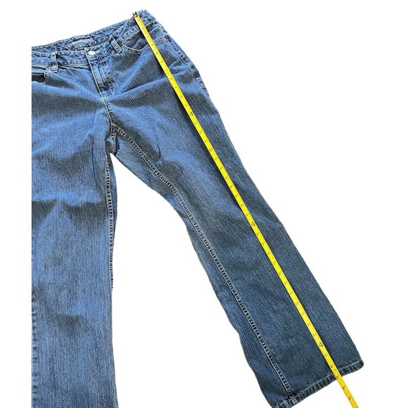 Liz Claiborne Denim Jeans Womens Size 10 Bootcut Medium Wash Embellished Pockets - Picture 8 of 11